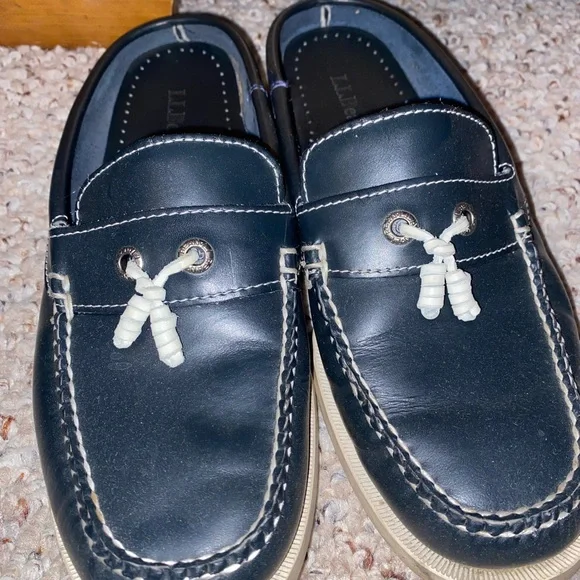 L.L. Bean Black Mules with White Accents - Picture 3 of 6